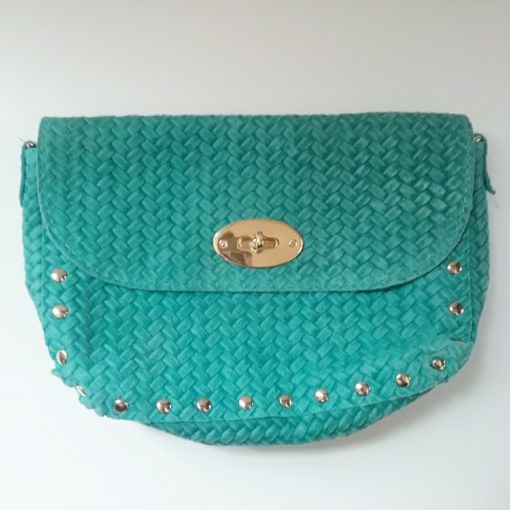Borse In Pelle | Teal Gold Chain Crossbody